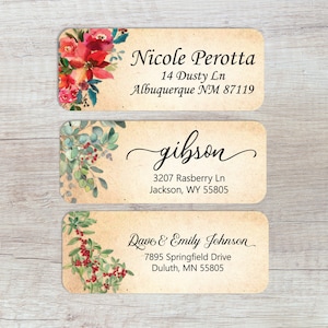 Christmas Vintage Santa Holiday Address Labels Cute Farmhouse ...