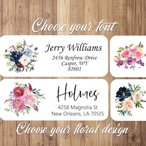 Floral Address Labels | Flower Address Sticker | Flowered Custom Address | Personalized Envelope Labels | Mailing Address Labels 3