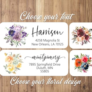 Floral Address Labels | Flower Address Sticker | Flowered Custom Address | Personalized Envelope Labels | Mailing Address Labels 4