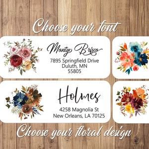 Floral Address Labels | Flower Address Sticker | Flowered Custom Address | Personalized Envelope Labels | Mailing Address Labels 2
