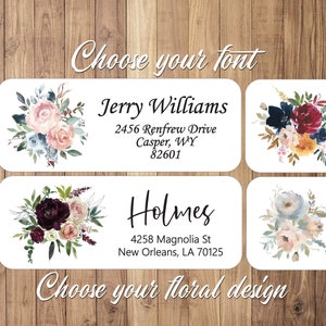 Floral Address Labels | Flower Address Sticker | Flowered Custom Address | Personalized Envelope Labels | Mailing Address Labels 1