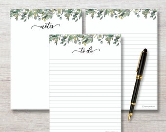 Eucalyptus To Do List Notepads | Grocery List Pad | Shopping List Notepad | Daily To Do List | Botanical Greenery Notepad