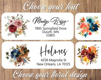 Floral Address Labels | Flower Address Sticker | Flowered Custom Address | Personalized Envelope Labels | Mailing Address Labels 2