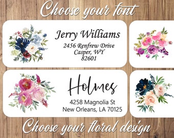 Floral Address Labels | Flower Address Sticker | Flowered Custom Address | Personalized Envelope Labels | Mailing Address Labels 3