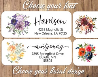 Floral Address Labels | Flower Address Sticker | Flowered Custom Address | Personalized Envelope Labels | Mailing Address Labels 4