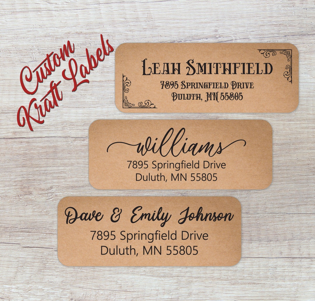 Return Address Labels Kraft, Custom Address Labels, Mailing Address ...