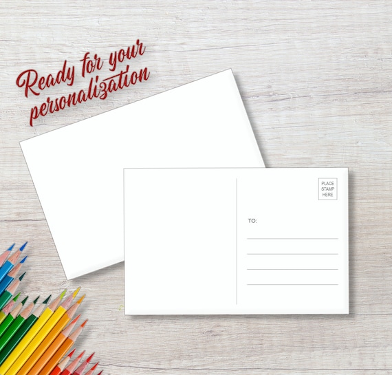 Blank PostCards (Set of 25) - 4x6 Plain White Card Stock Ready For Your  Personalization | Kids Color | Mailing Address Post Office