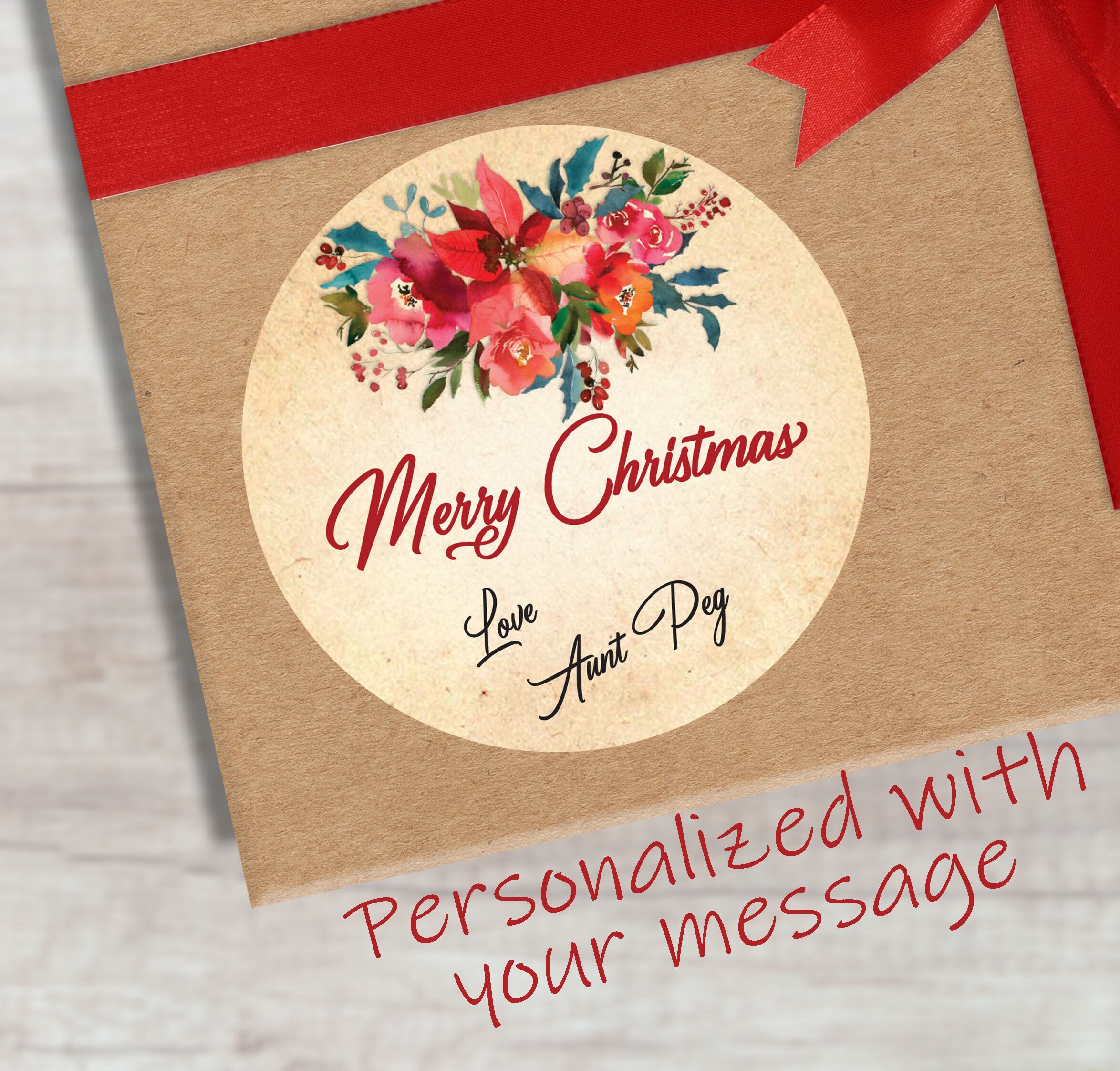 40 Personalized Christmas Gift Tag Stickers | Gift Stickers | Gift Label | Custom Gift Tags | Customized Gift Tags | Holiday Gift Tags