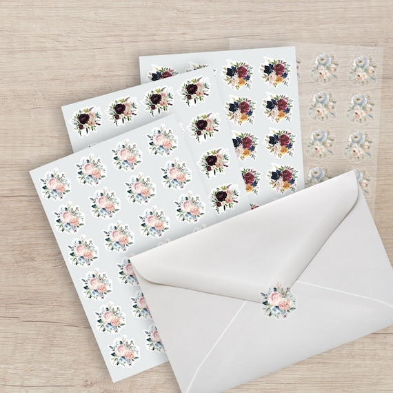 Floral Envelope Seal Stickers Floral Planner Stickers Etsy