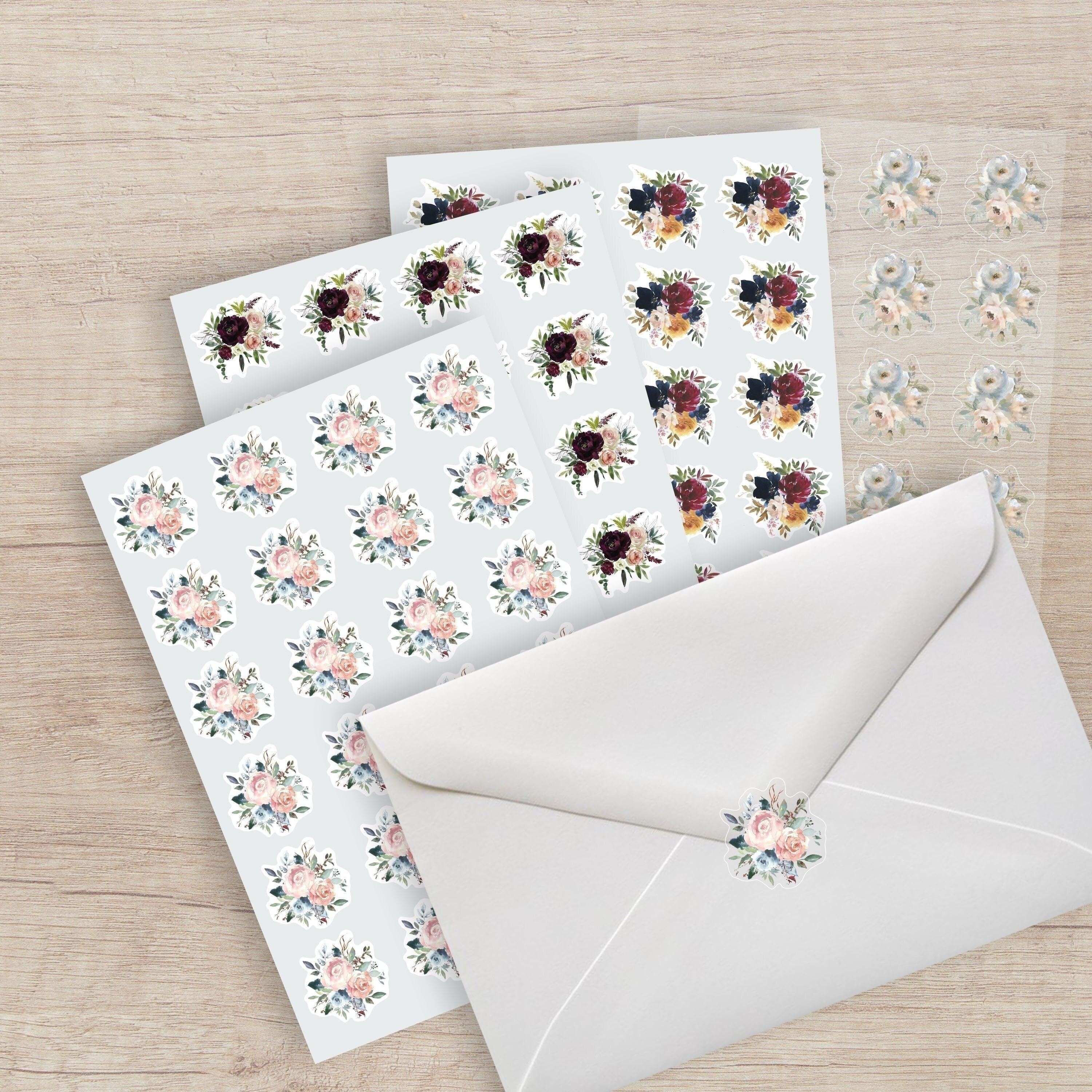 30 Pack Happy Birthday Floral Envelope Seals – 1.5" Round Labels, Stickers For Cards & Party Favors