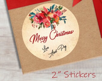 40 Personalized Christmas Gift Tag Stickers | Gift Stickers | Gift Label | Custom Gift Tags | Customized Gift Tags | Holiday Gift Tags