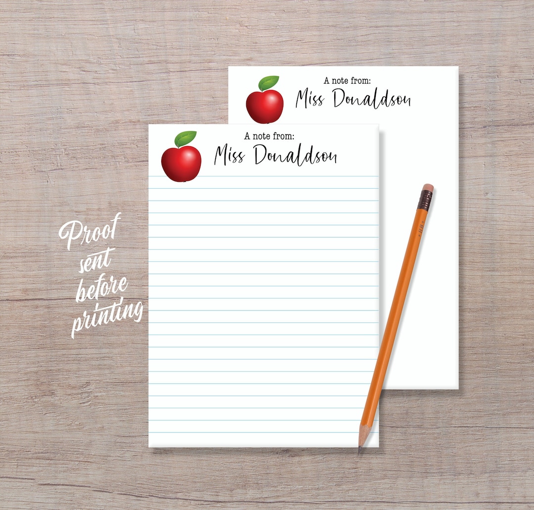 Custom Teacher Notepads Personalized Teacher Notepad | Custom Teacher Notepad | Teacher Gift ...
