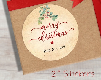 40 Personalized Christmas Gift Tag Stickers | Gift Stickers | Gift Label | Custom Gift Tags | Customized Gift Tags | Holiday Gift Tags