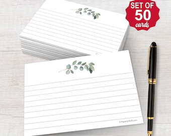 Printed+Shipped Eucalyptus Cards (Set of 50) - 3.5x5 White Cards Ready For Your Personalization