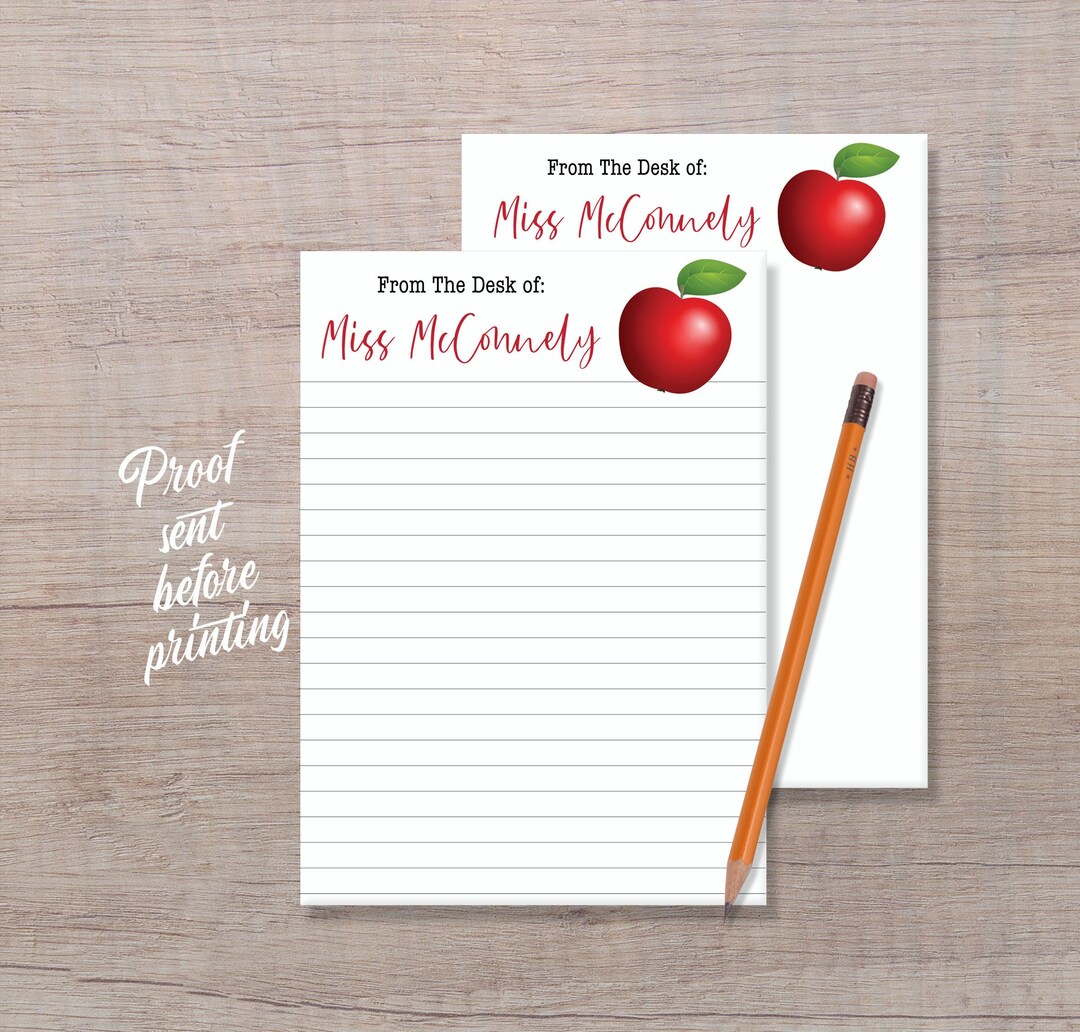 Personalized Teacher Notepad | Custom Teacher Notepad | Teacher Gift ...