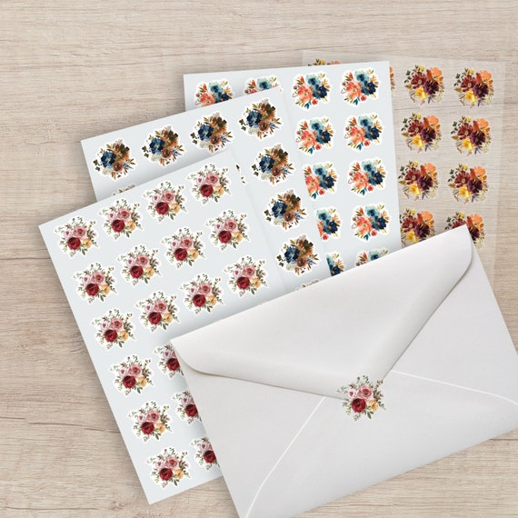 Floral Envelope Seal Stickers Floral Planner Stickers Etsy