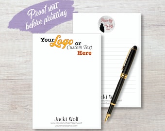 Custom Business Notepad with your Logo and/or Text | Personalized Business Notepad | Personalized Logo Notepad | Your Logo Here