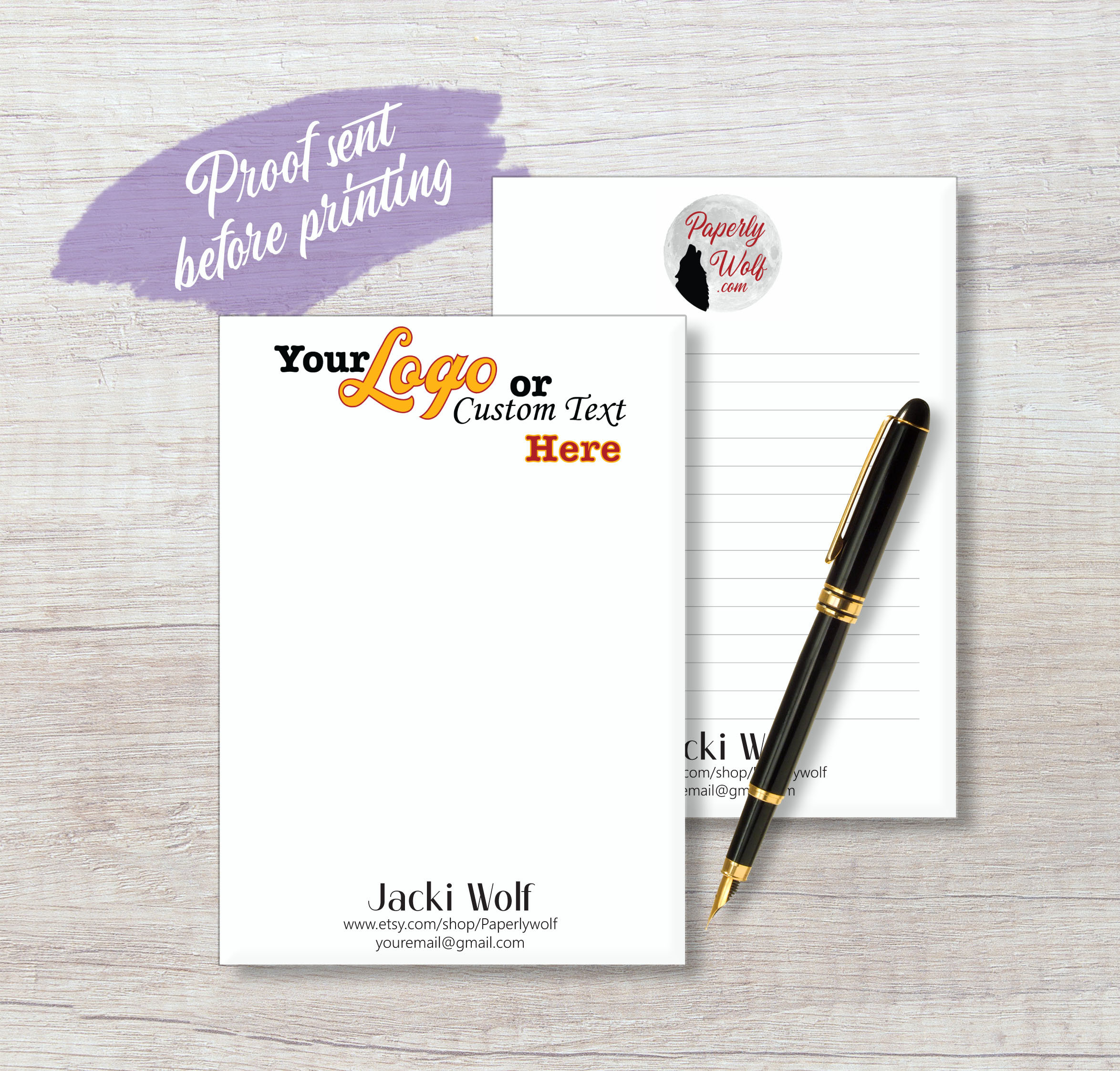 Custom Business Notepad With Your Logo And/or Text Etsy