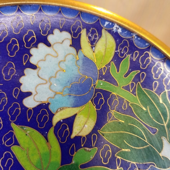 Vintage Chinese Cloisonné Small Plates Trinket Dishes… Gem