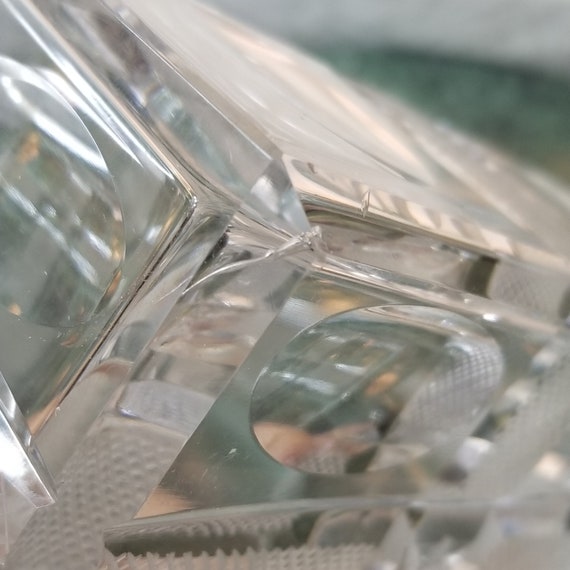Vintage ? Clear Lead Crystal Glass Dresser Trinke… - image 7