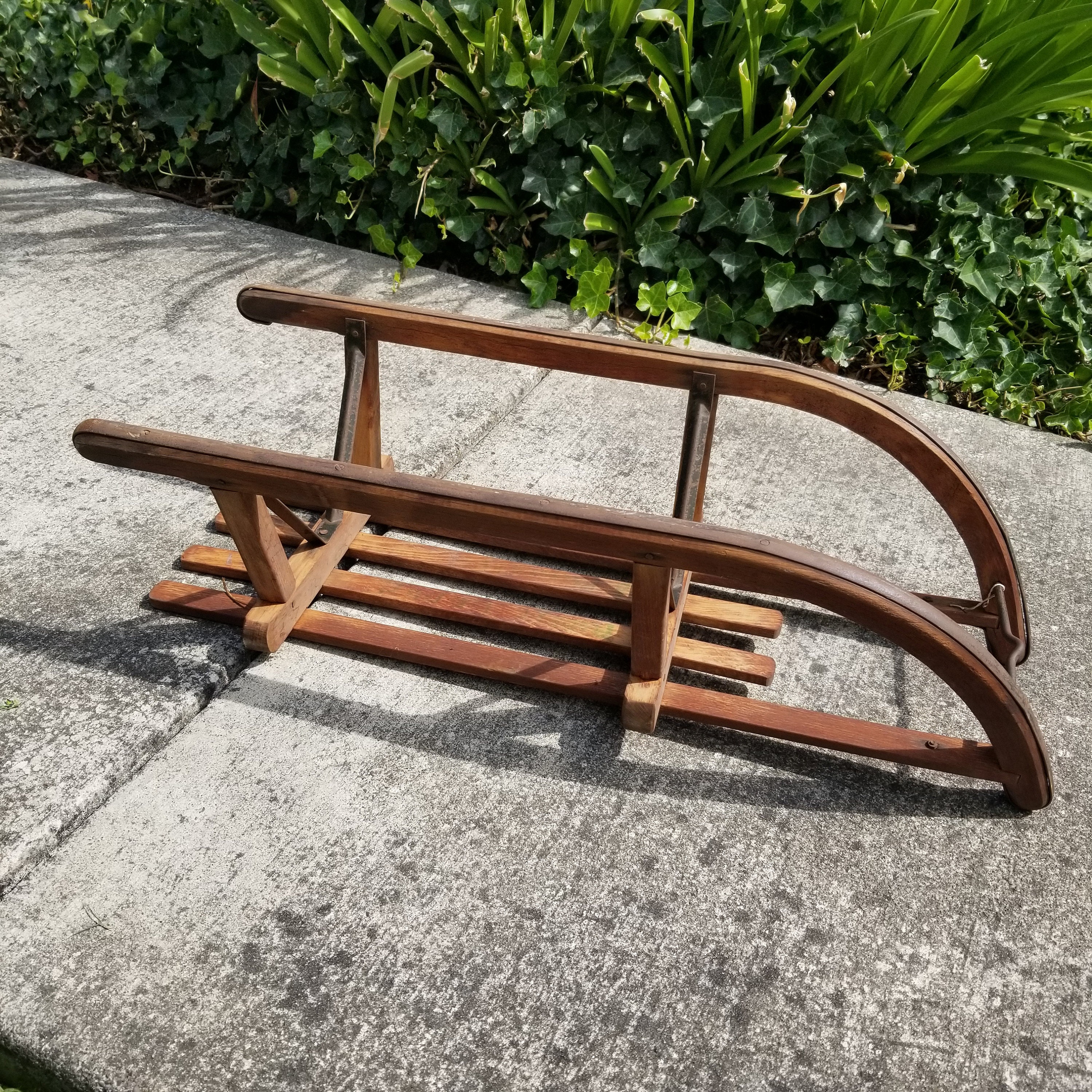 Davos wooden sledge sled ソリ vintage Sledge 