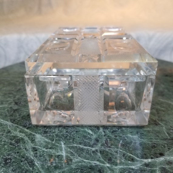 Vintage ? Clear Lead Crystal Glass Dresser Trinke… - image 2