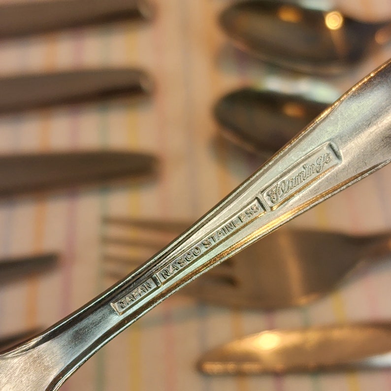 Vintage flamingomontego Stainless 21pc Flatware Etsy