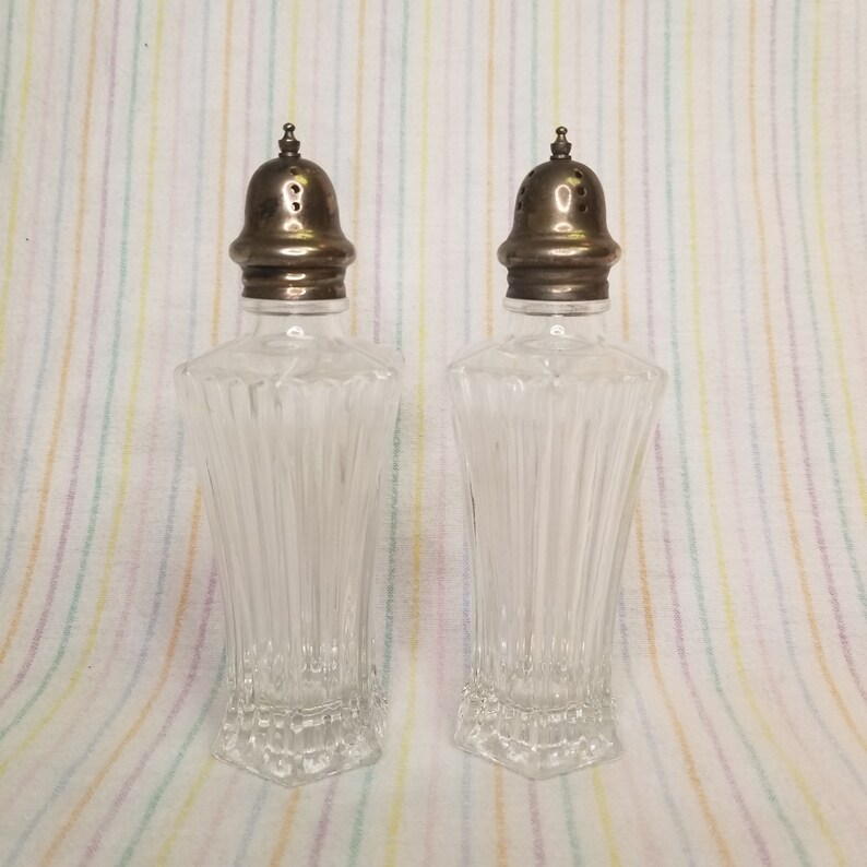 1980s Mikasa diamond Fire Large Salt & Pepper Etsy