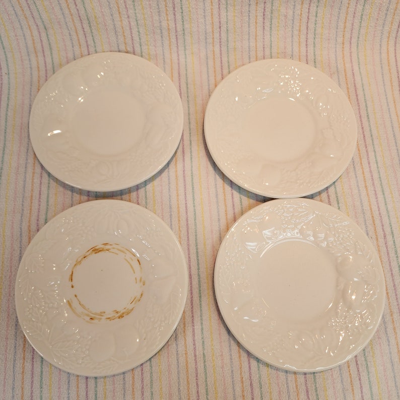 Vintage 1995 fruit De Blanc by Tabletops Unlimited 14pc Dishes Plates