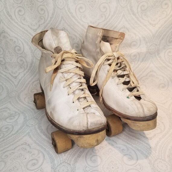 Vintage Chicago Roller Skates Wood Wheels Size 8 Men'… Gem