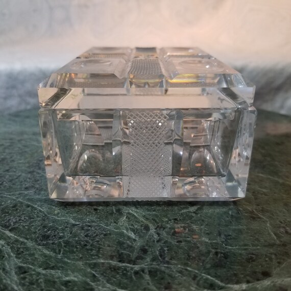 Vintage ? Clear Lead Crystal Glass Dresser Trinke… - image 4