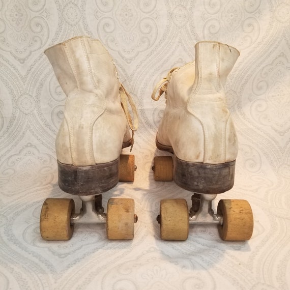 Vintage Chicago Roller Skates Wood Wheels Size 8 Men'… Gem