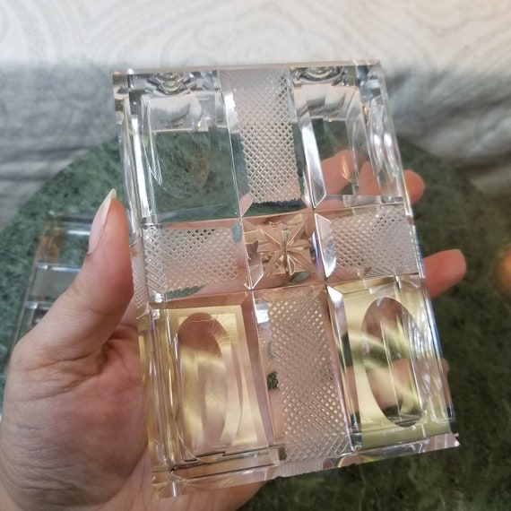 Vintage ? Clear Lead Crystal Glass Dresser Trinke… - image 10