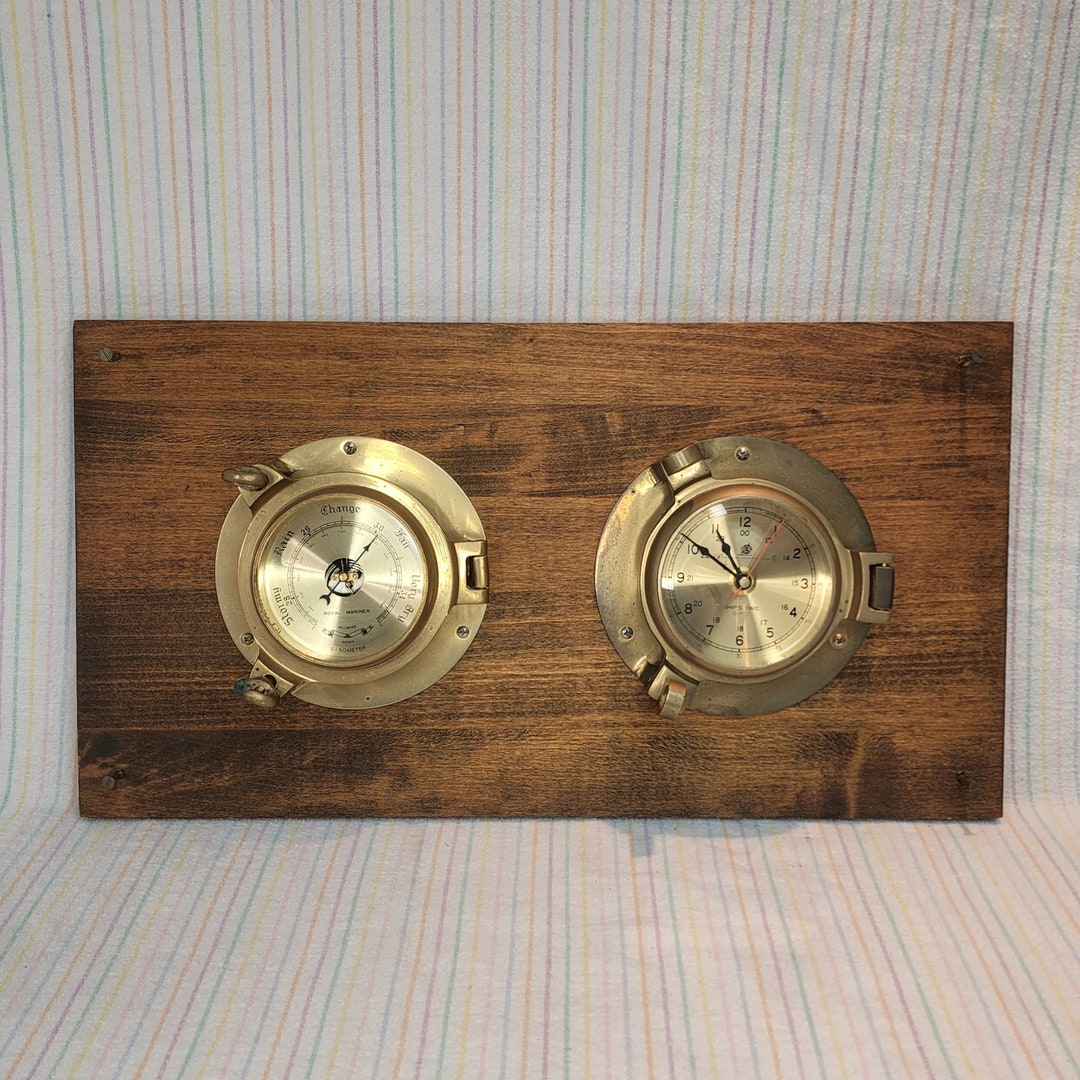Royal Mariner Brass Ship Barometer & Battery Operated Clock Etsy