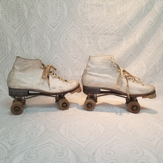 Vintage Chicago Roller Skates Wood Wheels Size 8 Men'… Gem