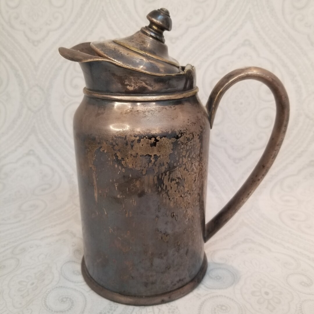 Vintage Reed & Barton Silver Soldered 310 2P Lidded Jug Mug Stein