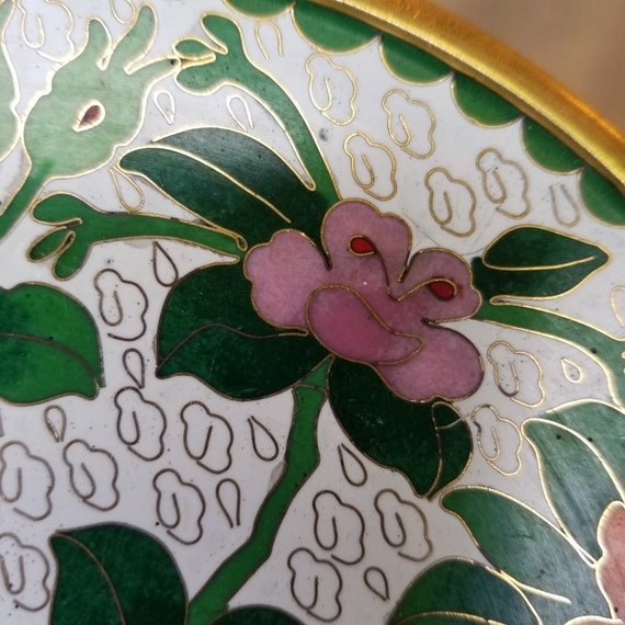 Vintage Chinese Cloisonné Small Plates Trinket Dishes… Gem
