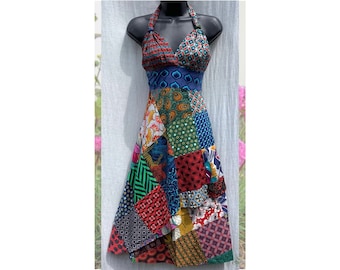 1960's Vintage Bandana Patchwork 'missy House' Halter Neck
