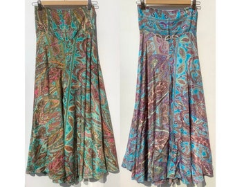 Wide Leg Palazzo Trousers Culottes in a Paisley Print. Boho Hippy. Floaty, Flowing and Fabulous. Free size 8 - 12 UK size