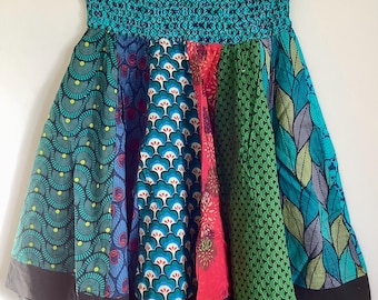 Boho Hippie Rock Patchwork: Handgemachte Feine Baumwolle Funky, Sommer Festival Rock. Freie Größe. Fabelhaft Bunt. Hippy-Chic.