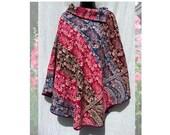 Handmade Beautiful Soft Wool Poncho with Collar Cosy Warm. One Size UK 10 - 20. Boho. Ethnic. Festival. Hippy. Yoga Clothing