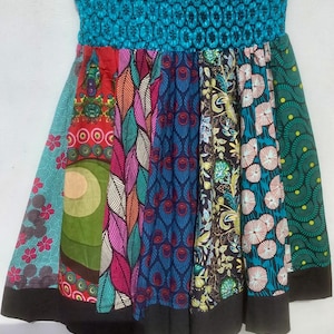 Boho Hippie Rock Patchwork: Handgemachte Feine Baumwolle Funky, Sommer Festival Rock. Freie Größe. Fabelhaft Bunt. Hippy-Chic.