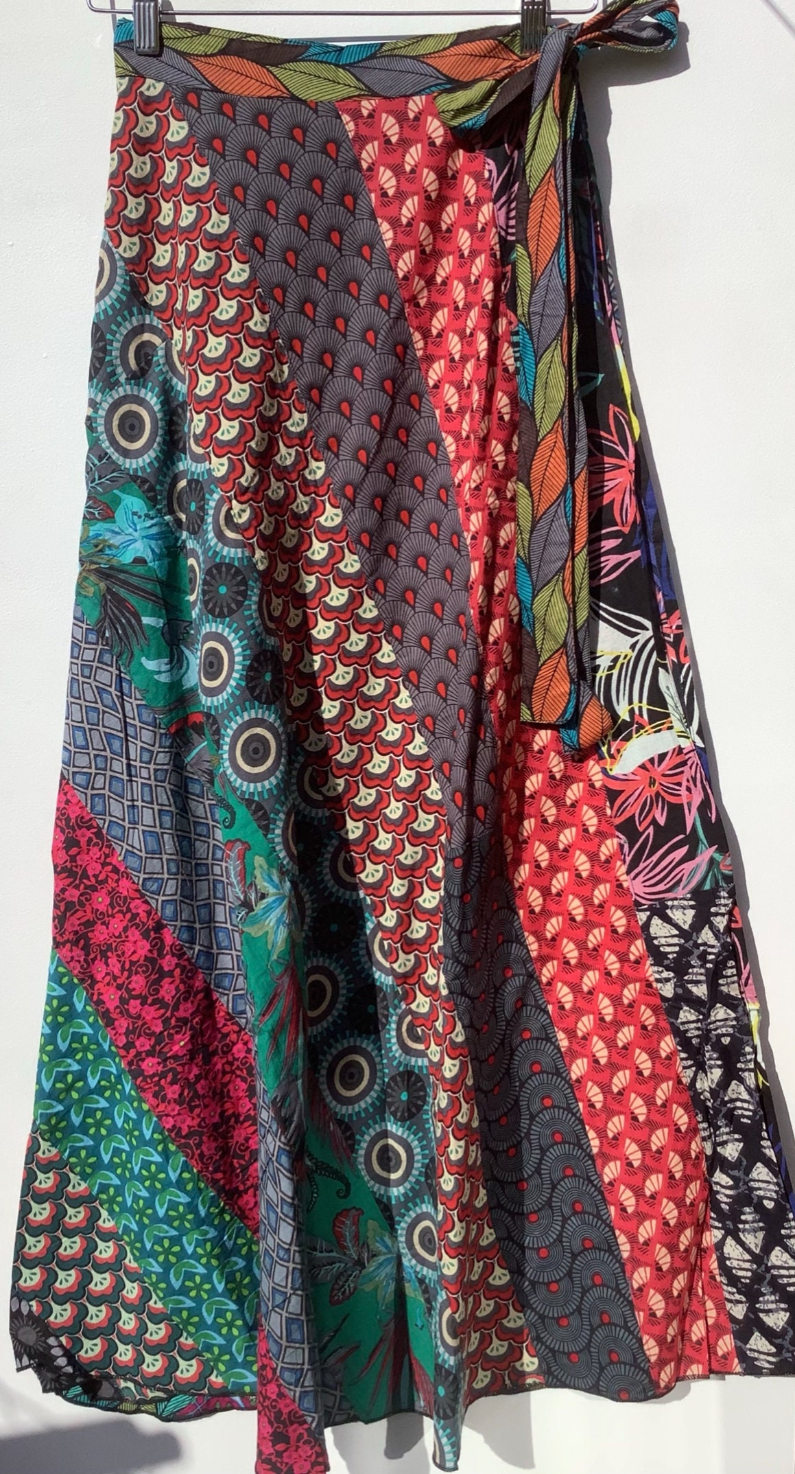 Boho Hippie Long Maxi Patchwork Wraparound Skirt: A Fabulous - Etsy UK