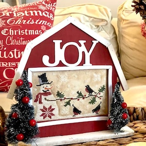 Noche helada ~ Patrón de punto de cruz de New York Dreamer Needleworks ~ Nuevo gráfico de punto de cruz, Navidad, Adorno, Muñeco de nieve, Cardenales