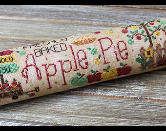 Freshly Baked Apple Pie~ Cross Stitch Pattern by New York Dreamer Needleworks~ New Cross Stitch chart, baking, grandma rolling pin