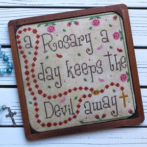 New Counted Cross Stitch Chart &quot;A Rosary a Day&quot; by New York Dreamer ~Christian ~Rosary beads ~Religious cross stitch Pattern ~prayer