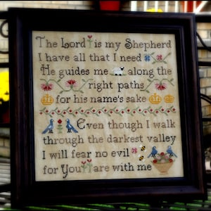 The Lord is My Shepherd cross stitch pattern by New York Dreamer• psalm, lord, beginners, love, inspirational, New Cross stitch chart
