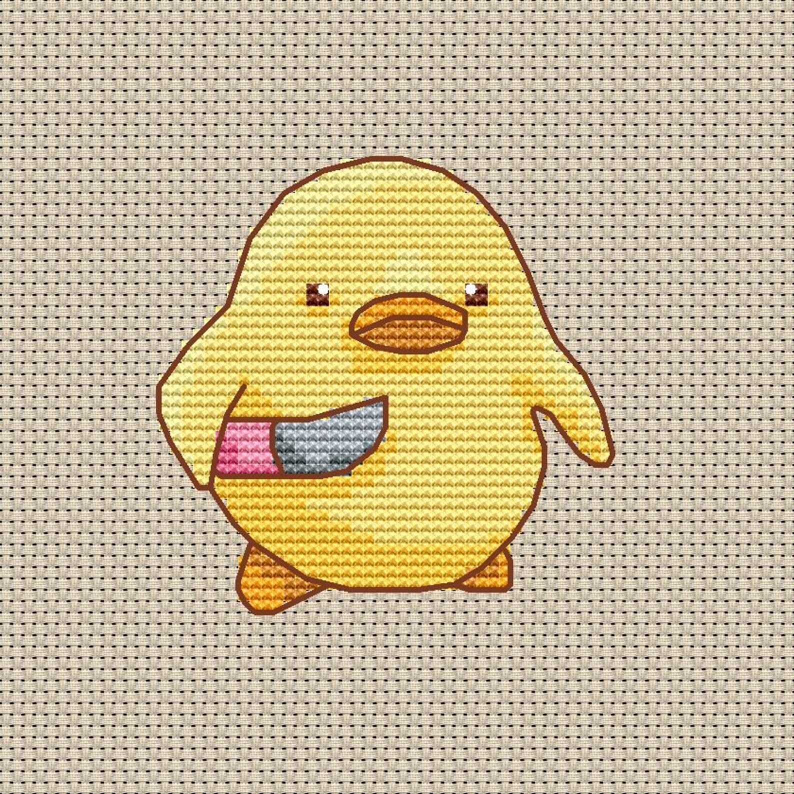 Cross stitch pattern Duck with Knife Meme anime Digital Etsy