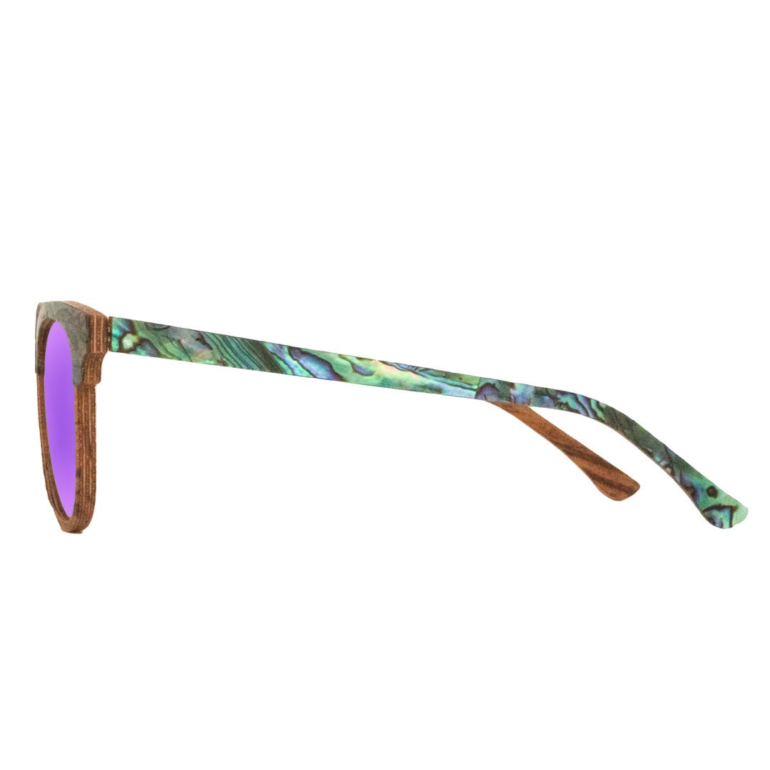 Abalone Seashell Sunglasses Zebra Wood Purple Polarized Etsy