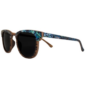 Abalone Zebra Wood Sunglasses: Polarized Lens, Pebble Beach Style